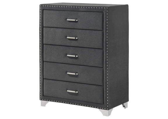 223385 Melody 5-drawer Bedroom Chest Grey