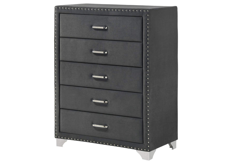 223385 Melody 5-drawer Bedroom Chest Grey