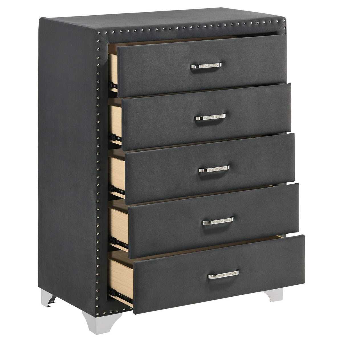 223385 Melody 5-drawer Bedroom Chest Grey