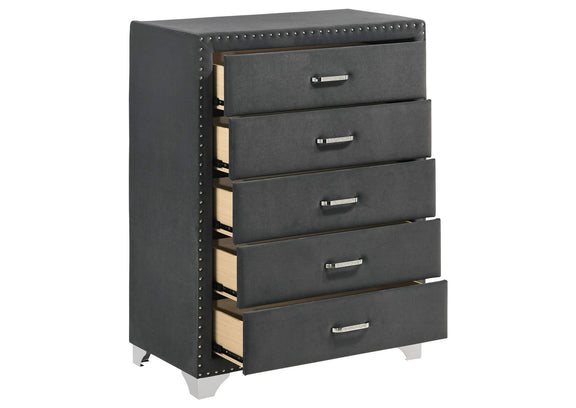 223385 Melody 5-drawer Bedroom Chest Grey