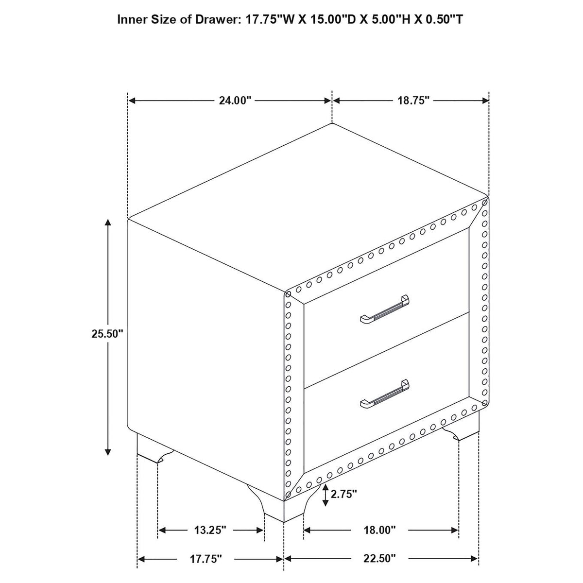 223385 Melody 5-drawer Bedroom Chest Grey