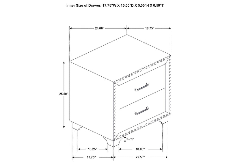223385 Melody 5-drawer Bedroom Chest Grey