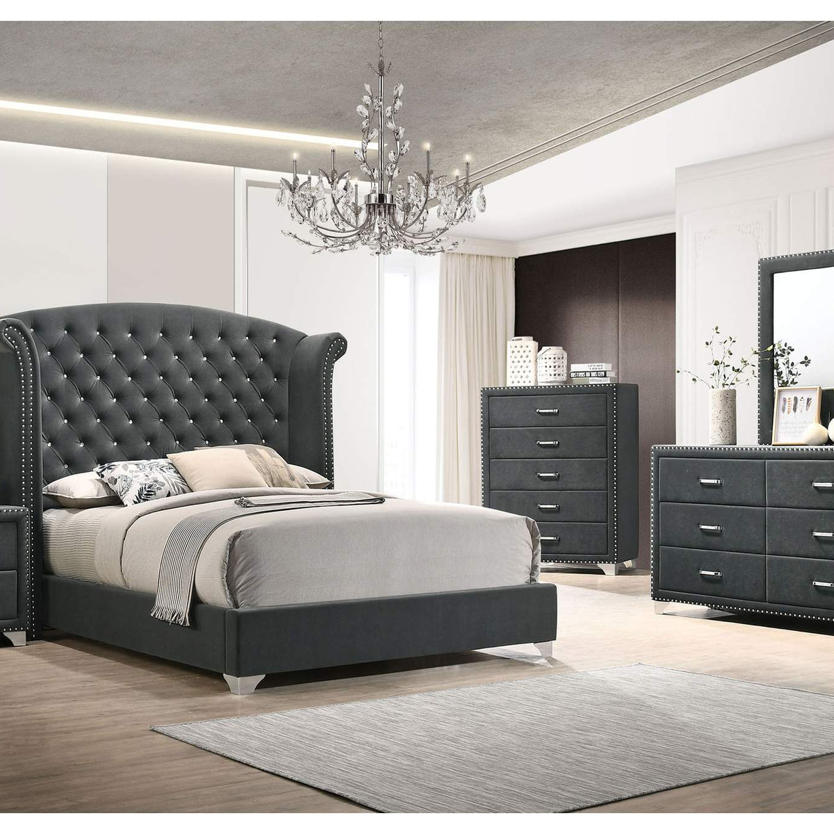 223385 Melody 5-drawer Bedroom Chest Grey