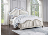 223391KE Evangeline Wood Eastern King LED Panel Bed Silver Oak