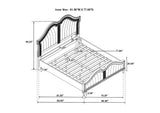 223391KE Evangeline Wood Eastern King LED Panel Bed Silver Oak
