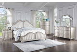 223391KE Evangeline Wood Eastern King LED Panel Bed Silver Oak
