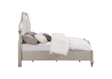 223391KW Evangeline Wood California King LED Panel Bed Silver Oak