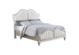 223391Q Evangeline Wood Queen LED Panel Bed Silver Oak