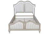 223391Q Evangeline Wood Queen LED Panel Bed Silver Oak