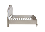 223391Q Evangeline Wood Queen LED Panel Bed Silver Oak