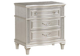 223392 Evangeline 3-drawer Nightstand Silver Oak