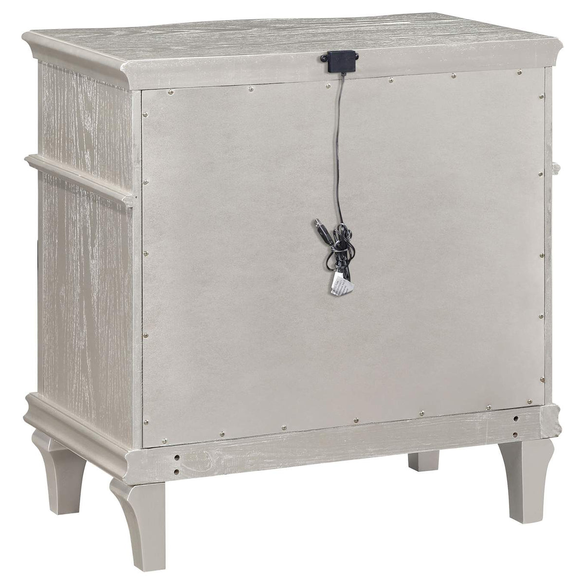 223392 Evangeline 3-drawer Nightstand Silver Oak