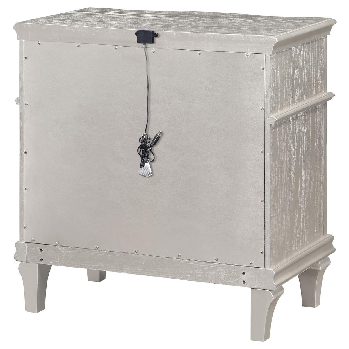 223392 Evangeline 3-drawer Nightstand Silver Oak