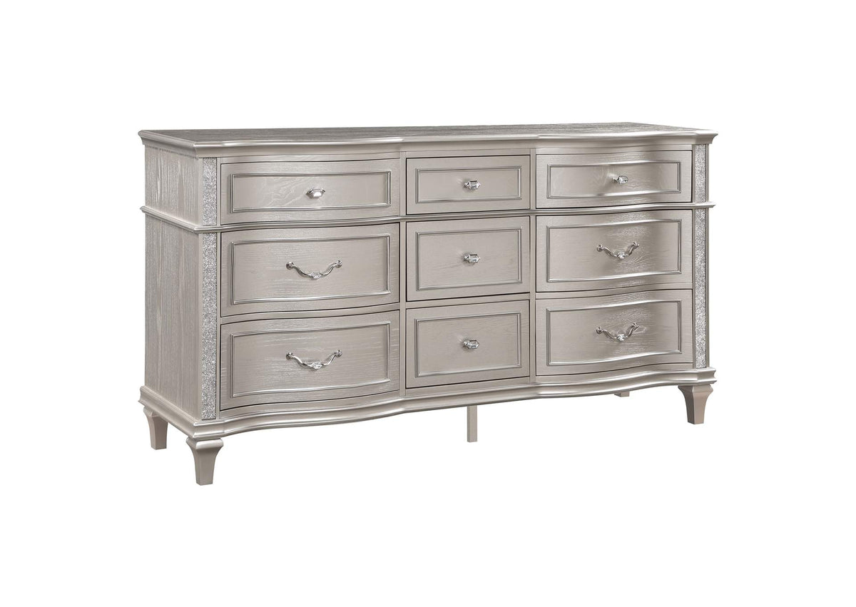 223393 Evangeline 9-drawer Dresser Silver Oak