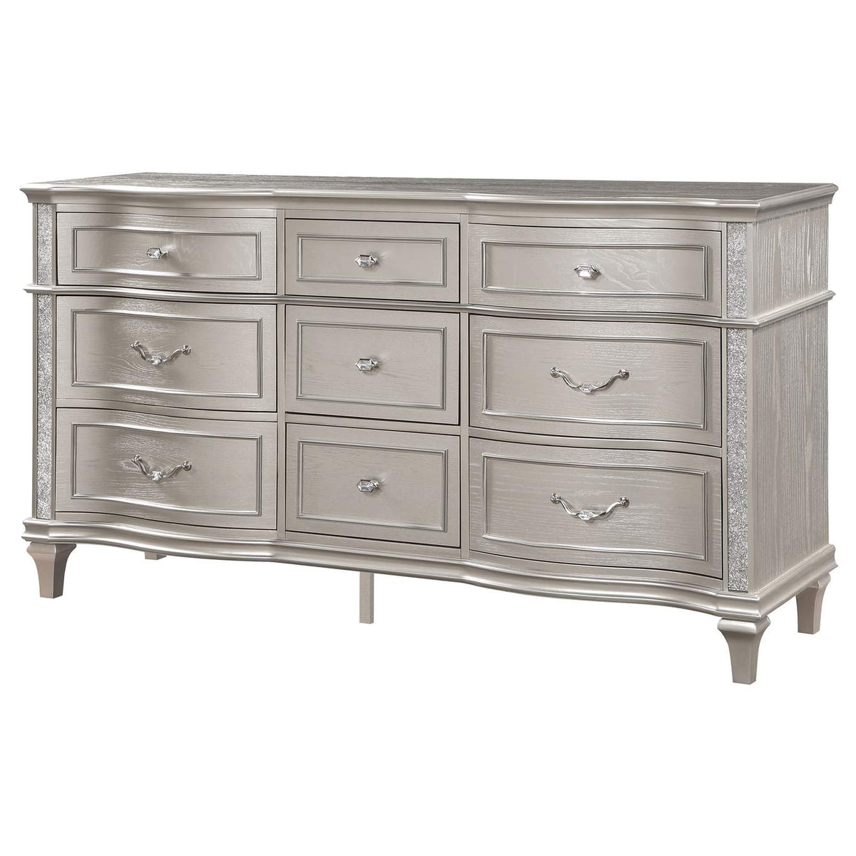 223393 Evangeline 9-drawer Dresser Silver Oak