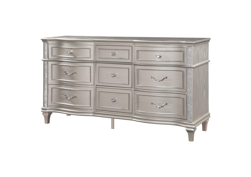 223393 Evangeline 9-drawer Dresser Silver Oak
