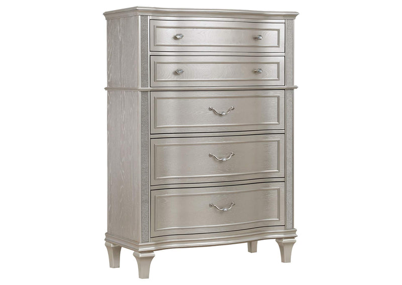 223395 Evangeline 6-drawer Bedroom Chest Silver Oak