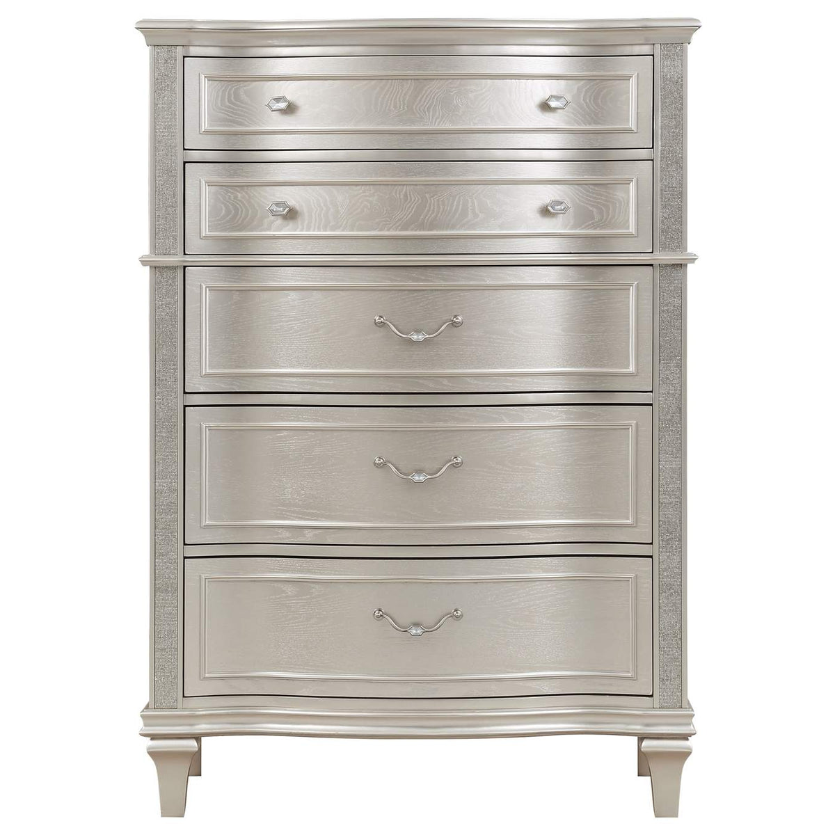 223395 Evangeline 6-drawer Bedroom Chest Silver Oak