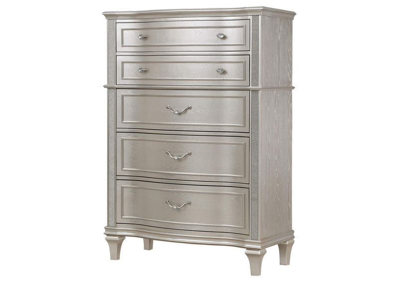 223395 Evangeline 6-drawer Bedroom Chest Silver Oak
