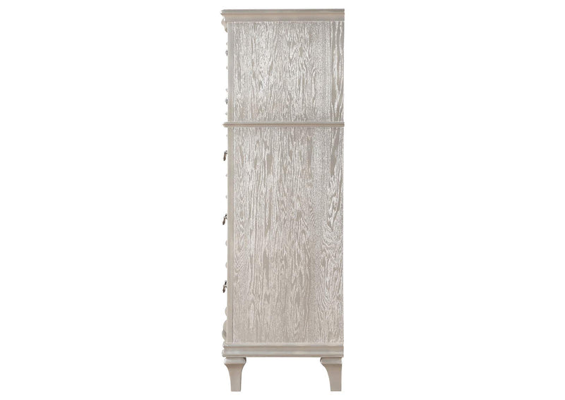 223395 Evangeline 6-drawer Bedroom Chest Silver Oak