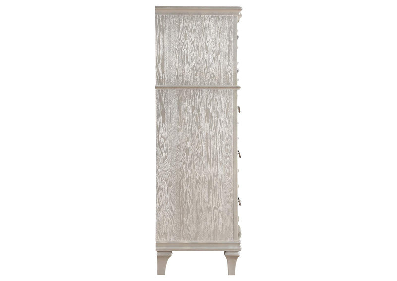 223395 Evangeline 6-drawer Bedroom Chest Silver Oak