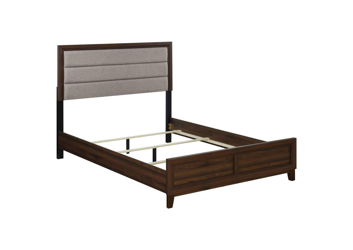 223441KW Welsley 50-inch Upholstered California King Bed Walnut
