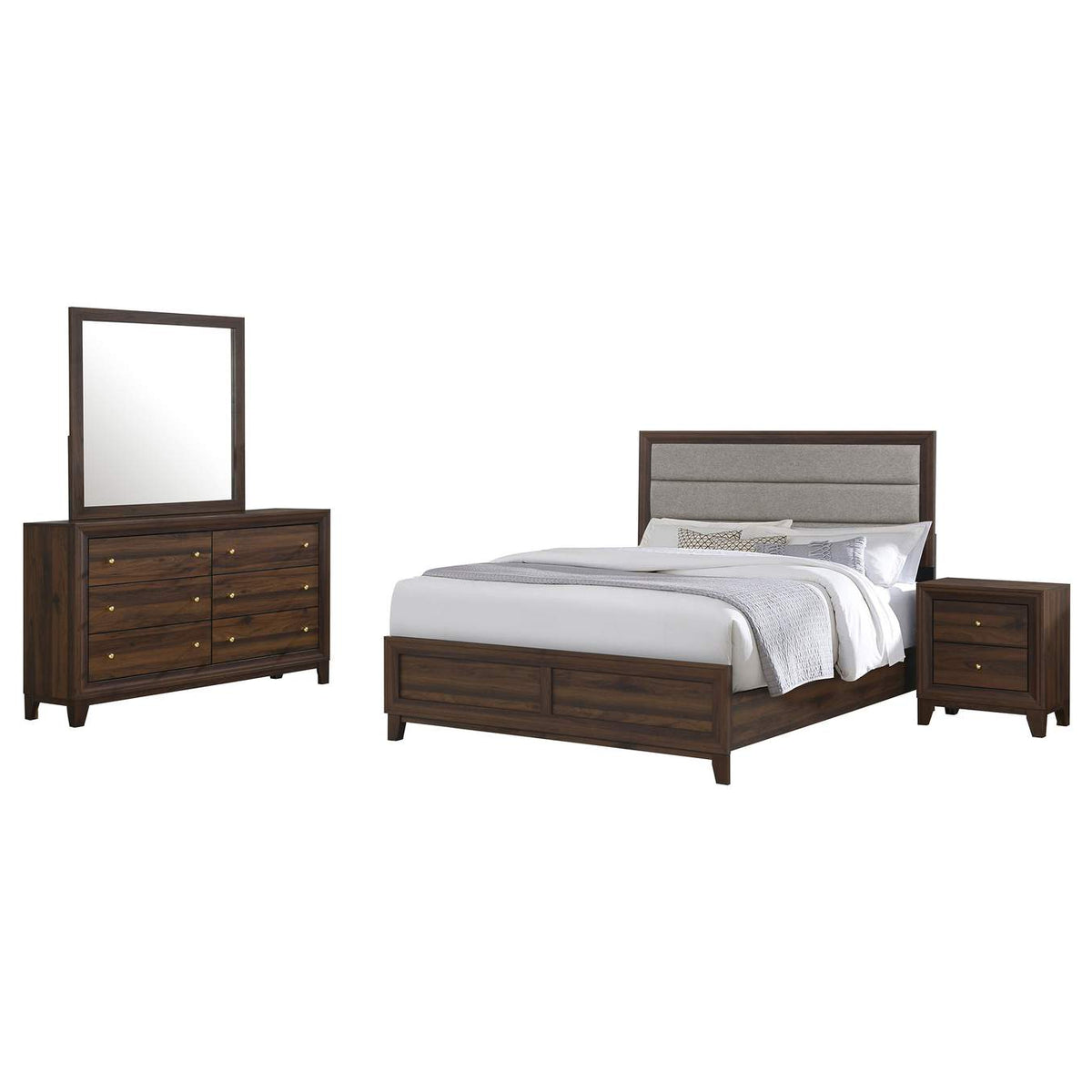 223441Q-S4 Welsley 4-piece Queen Bedroom Set Walnut