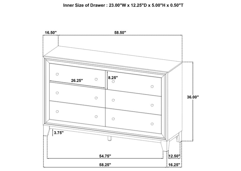 223441Q-S4 Welsley 4-piece Queen Bedroom Set Walnut
