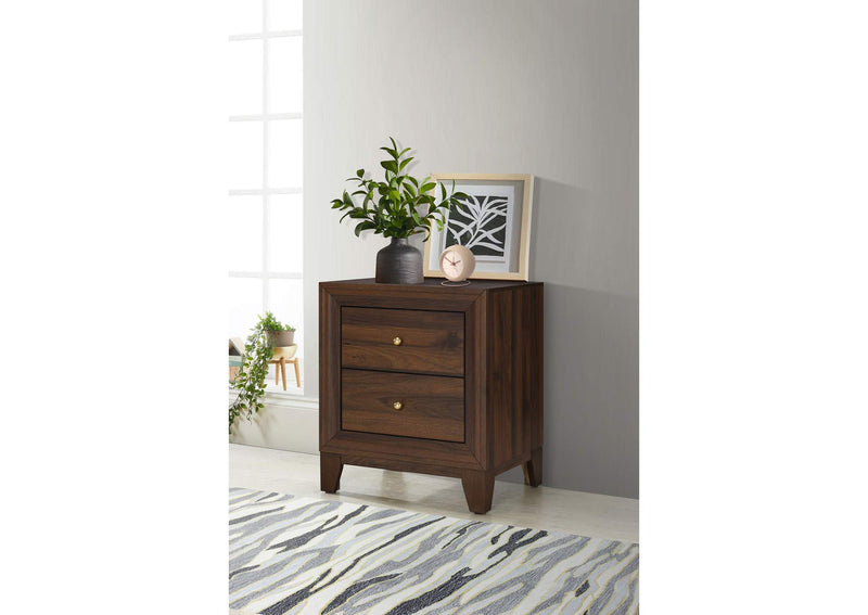 223442 Welsley 2-drawer Nightstand Bedside Table Walnut