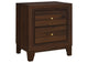 223442 Welsley 2-drawer Nightstand Bedside Table Walnut