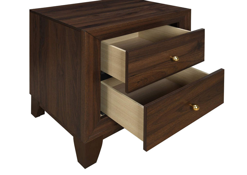 223442 Welsley 2-drawer Nightstand Bedside Table Walnut