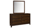 223443M Welsley 6-drawer Dresser and Mirror Walnut