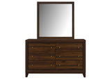 223443M Welsley 6-drawer Dresser and Mirror Walnut