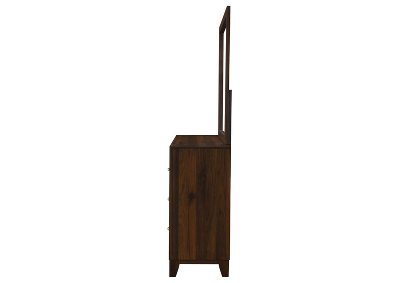 223443M Welsley 6-drawer Dresser and Mirror Walnut