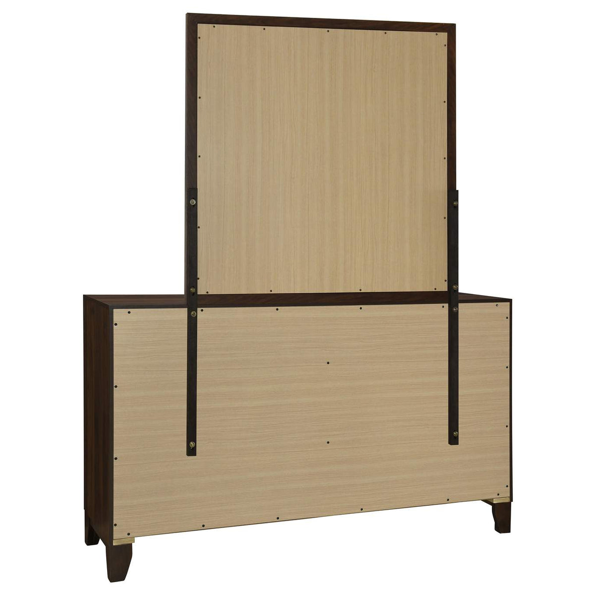 223443M Welsley 6-drawer Dresser and Mirror Walnut