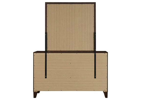 223443M Welsley 6-drawer Dresser and Mirror Walnut
