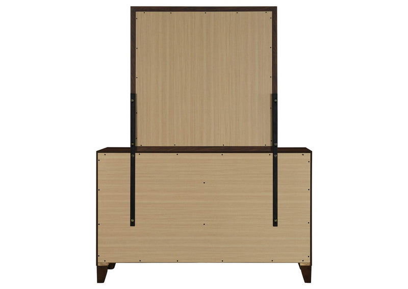 223443M Welsley 6-drawer Dresser and Mirror Walnut