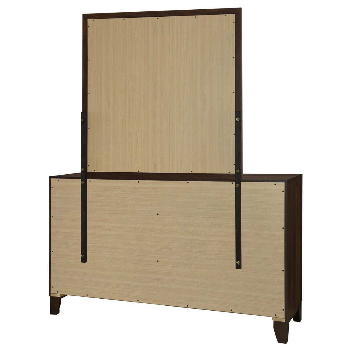 223443M Welsley 6-drawer Dresser and Mirror Walnut