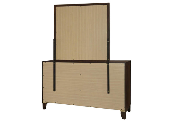 223443M Welsley 6-drawer Dresser and Mirror Walnut