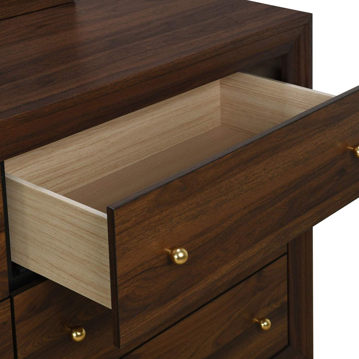 223443M Welsley 6-drawer Dresser and Mirror Walnut