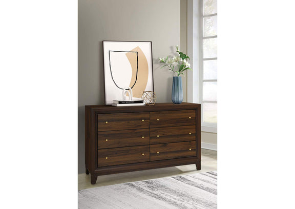 223443 Welsley 6-drawer Dresser Cabinet Walnut
