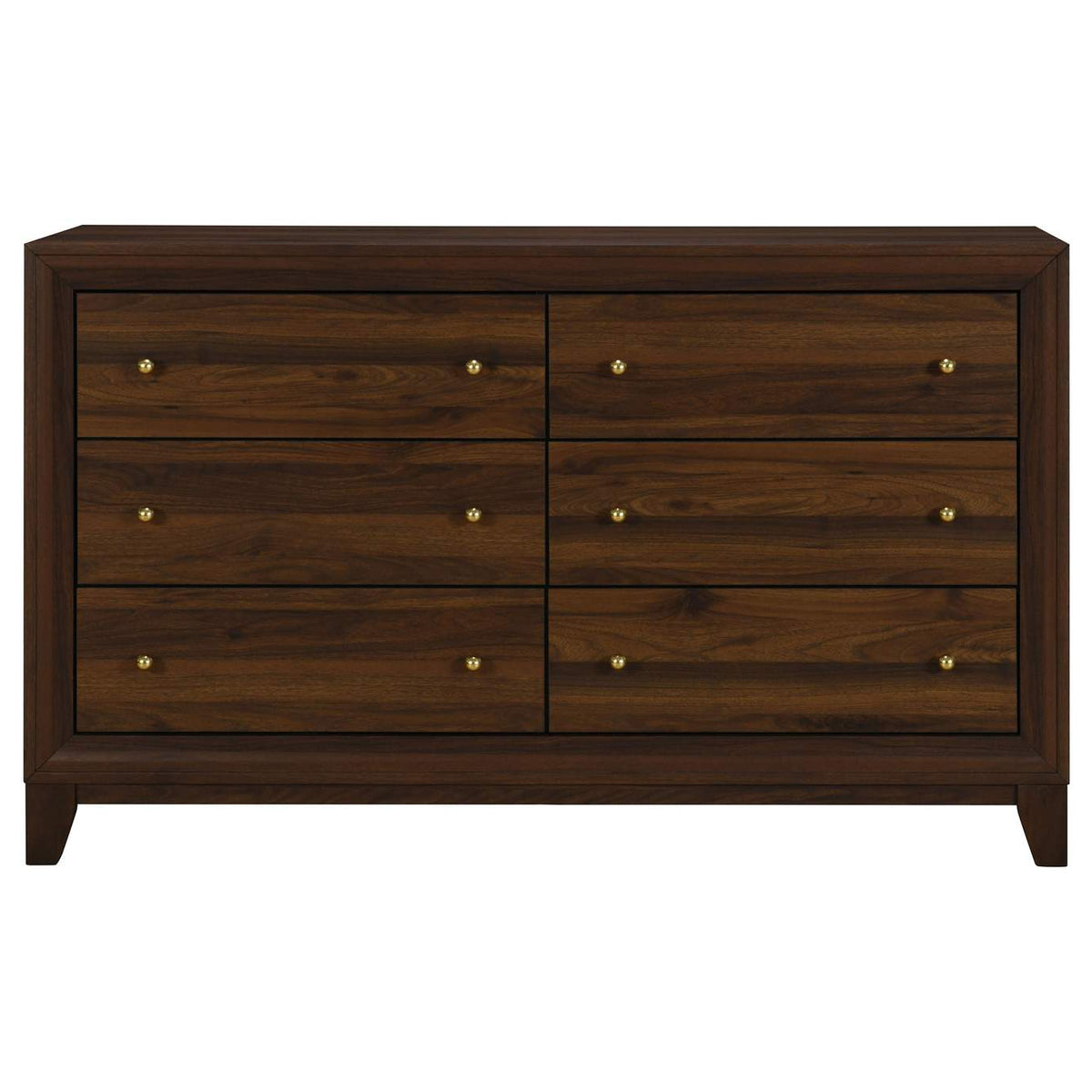 223443 Welsley 6-drawer Dresser Cabinet Walnut