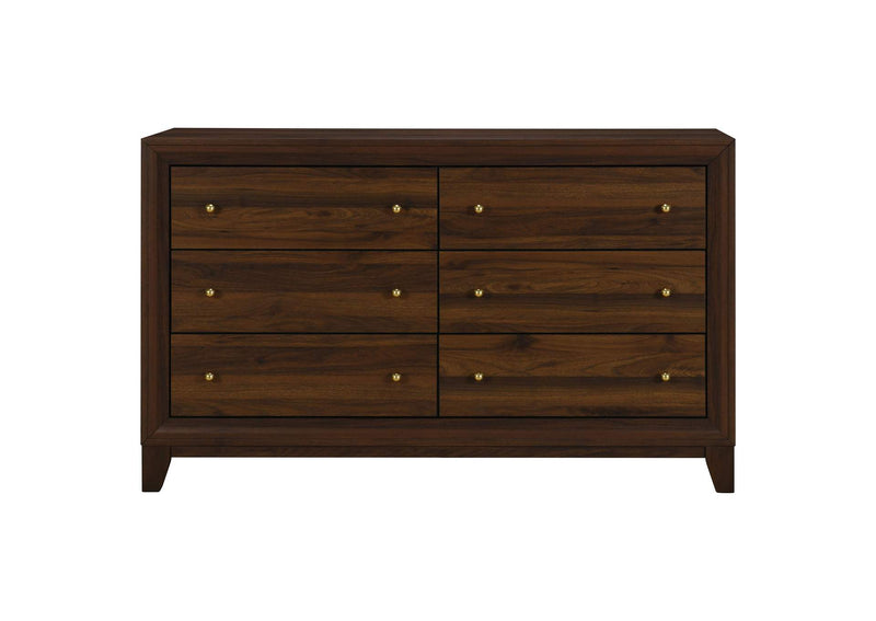 223443 Welsley 6-drawer Dresser Cabinet Walnut