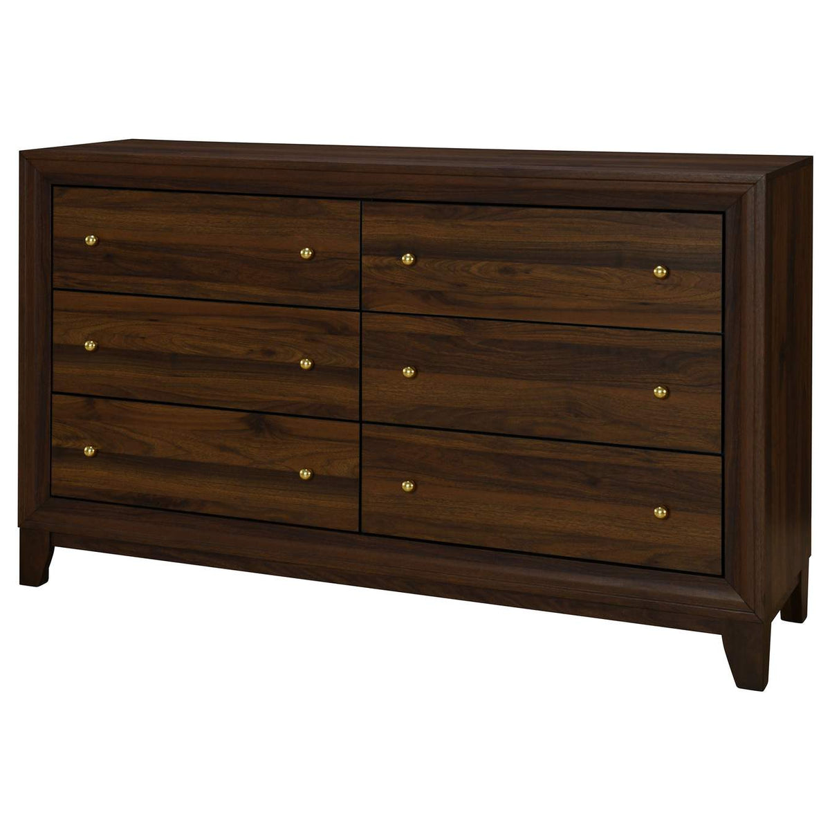 223443 Welsley 6-drawer Dresser Cabinet Walnut