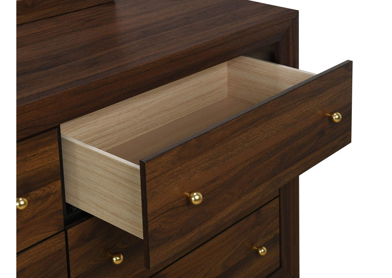 223443 Welsley 6-drawer Dresser Cabinet Walnut