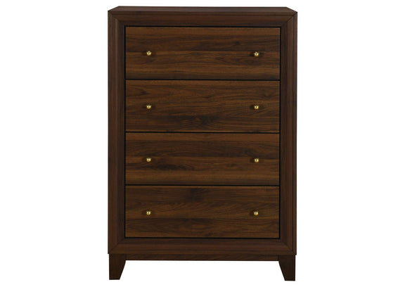 223445 Welsley 4-drawer Chest of Drawers Walnut