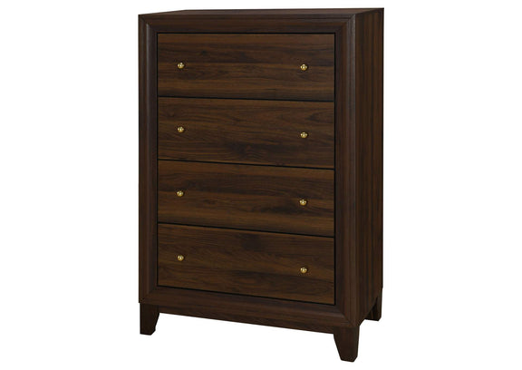 223445 Welsley 4-drawer Chest of Drawers Walnut