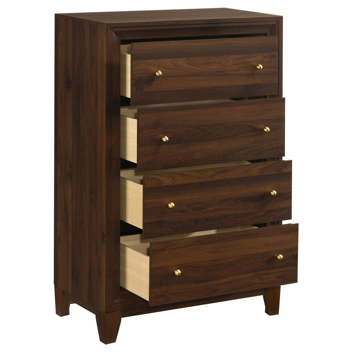 223445 Welsley 4-drawer Chest of Drawers Walnut