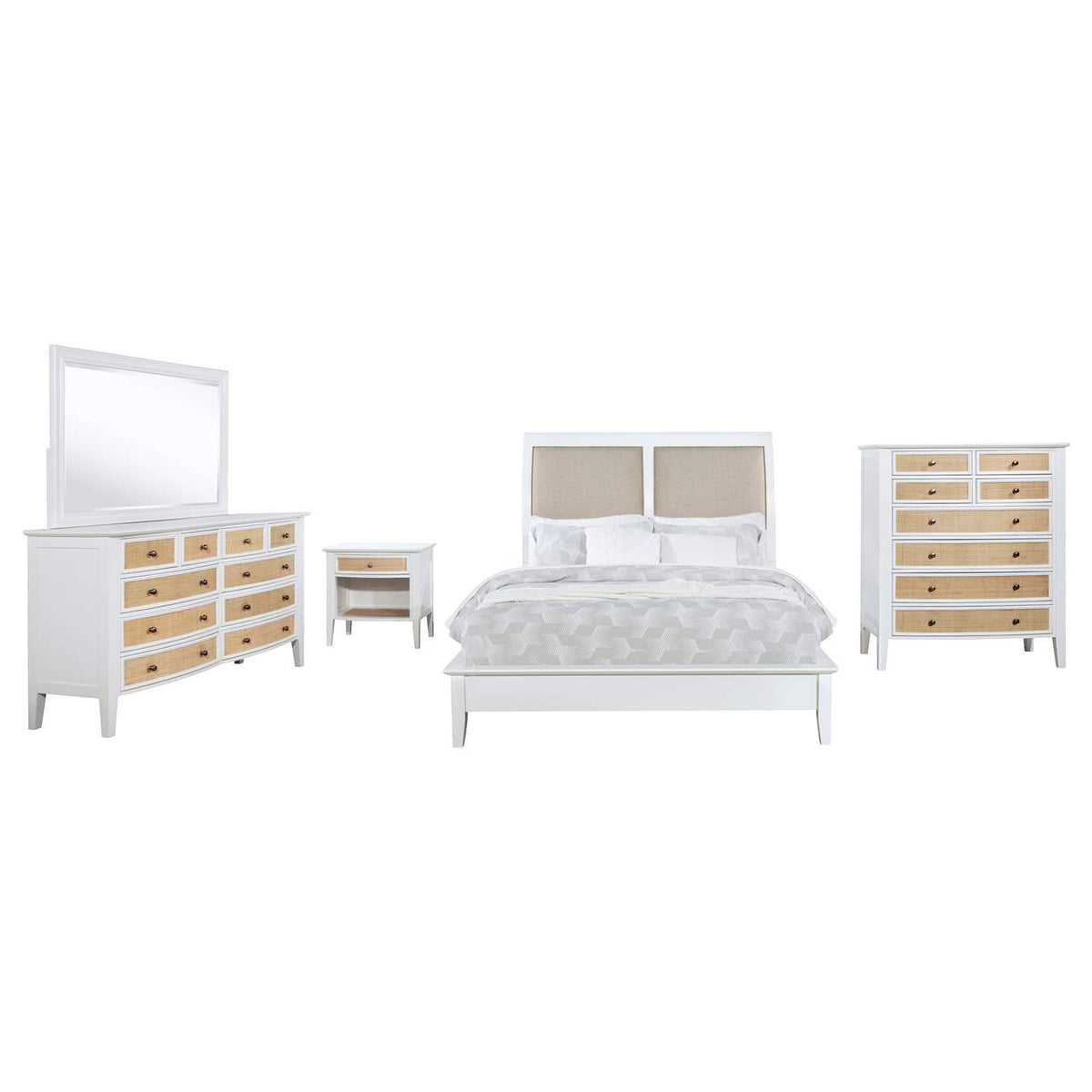 223471KE-S5 Bexhill 5-piece Eastern King Bedroom Set White