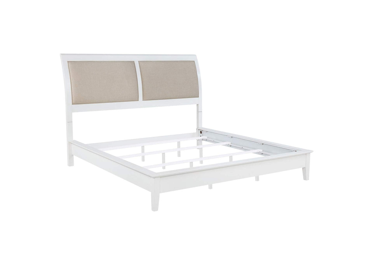 223471KE Bexhill 56-inch Upholstered Eastern King Panel Bed White